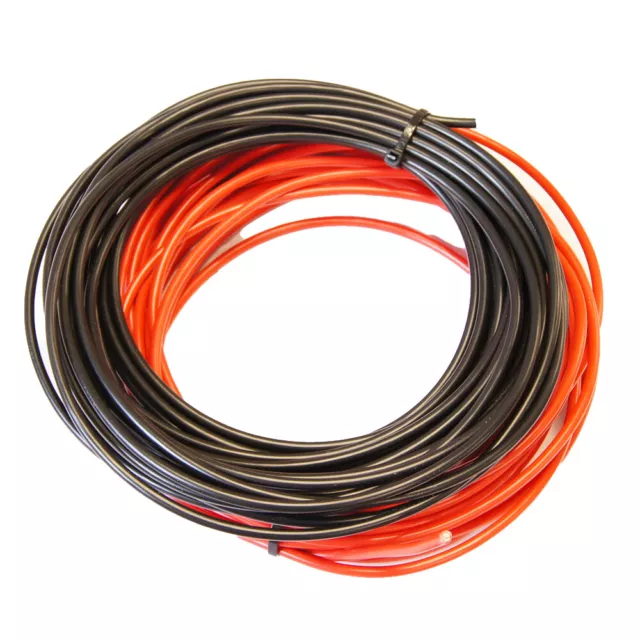 6mm2 50 A Amps Flexible PVC Black Red Battery Cable Wire Thinwall 1-100M Length 2