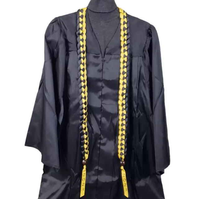 Graduation Stole Sash Ribbon with 2024 BLACK & GOLD (or Choose Ribbon Colors)