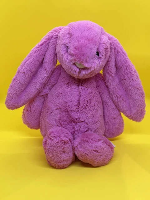 Transparent Pink Rabbit JELLYCAT BASHFUL HOT Pink Bunny - medium (retired) - BNWT - slightly ...