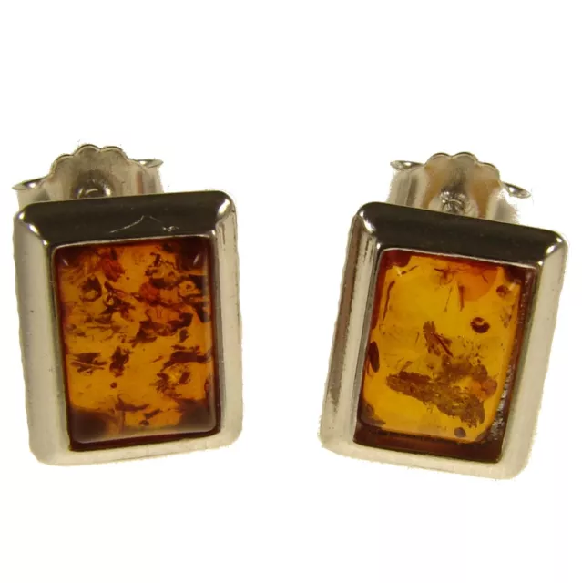 Baltic Amber Sterling Silver 925 Ladies Designer Stud Earrings Jewellery Jewelry