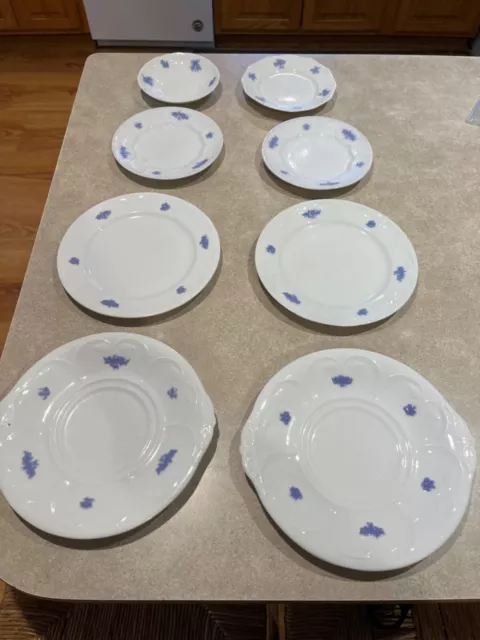 Adderley Fine Bone China “Chelsea Blue Grapes” 8pc Plate Lot