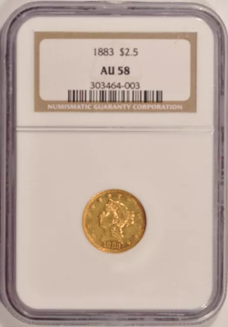 1883 $2.50 Liberty Gold Quarter-Eagle Coin NGC AU-58 Pre-1933 Gold