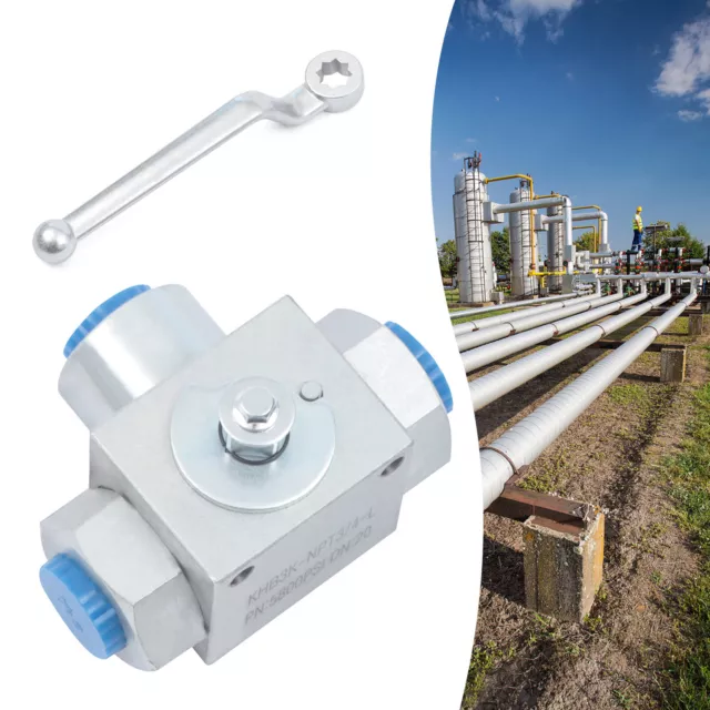 3-Way High Pressure Manual Hydraulic Ball Valve 3/4" KHB3K-NPT3/4-L 5800PSI NEW