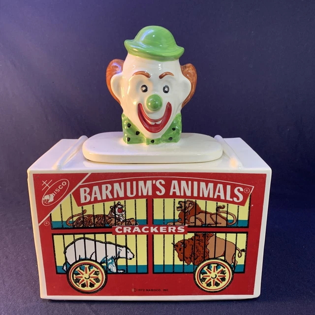 RARE 1972 MCCOY Nabisco Barnums Cookie Jar Animal Crackers Circus Clown