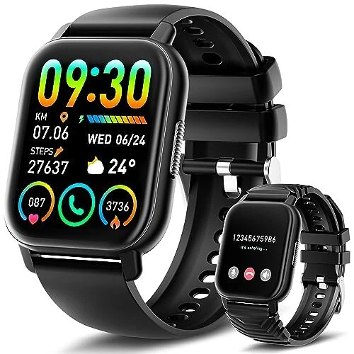 Montre Connectée Homme Femmes avec Appels Bluetooth 185''Smartwatch avec Podo...