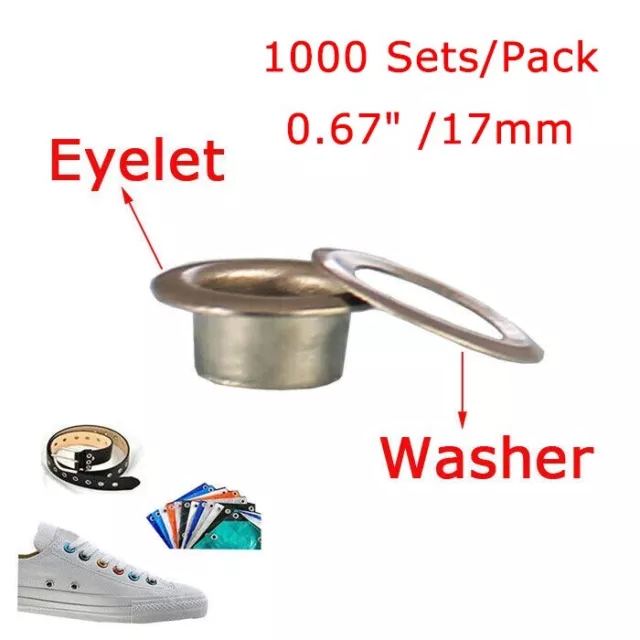 1000Sets/Pack Grommet Eyelet 17MM/0.67in Eyelet Parts for Grommet Press Machine