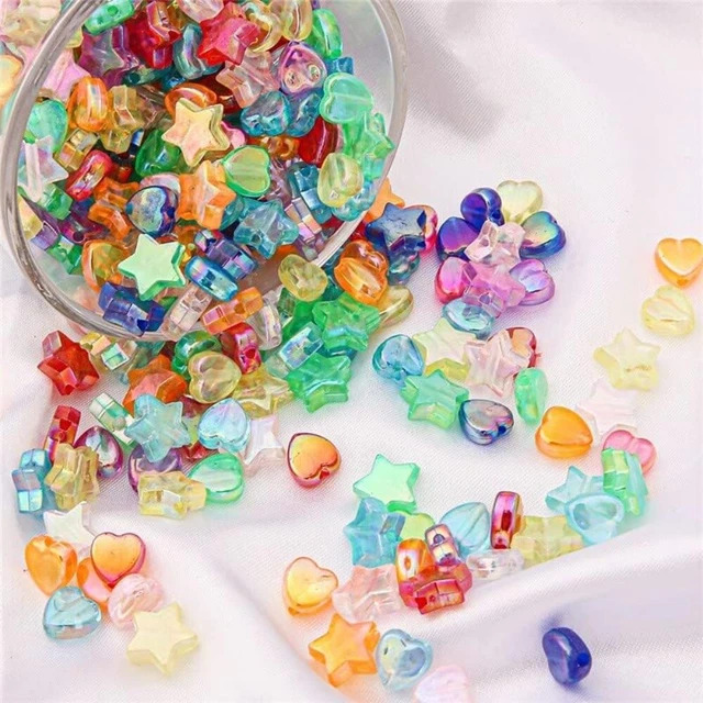 400 PCS Acrylic Star Beads Clear Acrylic Spacer Beads Heart Beads  Necklace