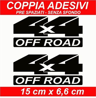 COD-050  2 ADESIVI STICKERS 4x4 OFF ROAD VINILE SPAZIATO AUTO FUORISTRADA JEEP