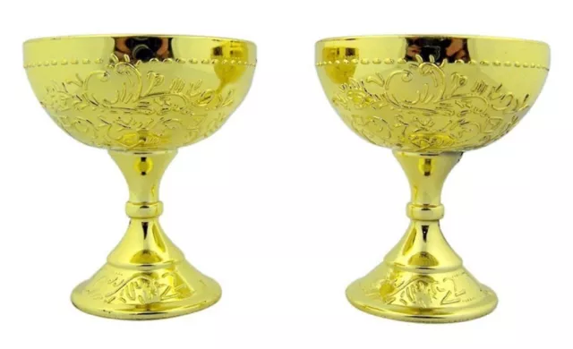 12 Gold Plastic Chalice cup favor 2.75" tall communion decoration