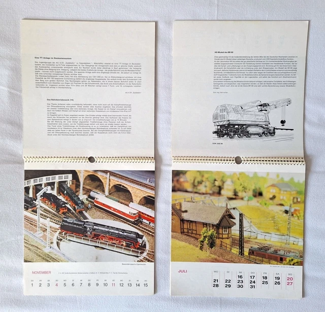 MODELLEISENBAHN, MODELLBAHN, MODELLBAU, DDR, Kalender von 1979, 1980