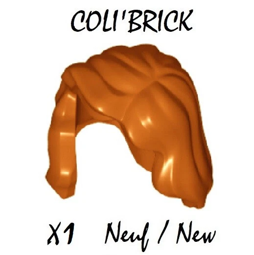 Lego 85974 - 1x Perruque Cheveux figurine Minifig Hair - Dark Orange - New Neuf