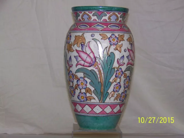 Charlotte Rhead Master Ceramist "Monumental" Tubelined Vase Art Deco Era Signed