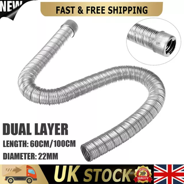 1pcs 60cm 24mm Double Layer Car Heater Exhaust Pipe Stainless