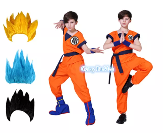 SNG3123 Kids Boys Teenages Mens Anime Dragon Ball Z Goku Gohan Costume Tail Wigs