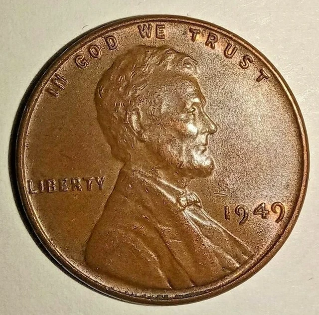 1949 P Usa Lincoln Head Penny - Small Cent - One Cent Coin - Wheat 1949-P