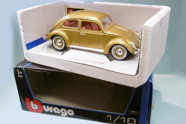 Bburago - VW VOLKSWAGEN COCCINELLE Beetle Cox Käfer 1000000 doré 1955 3361 1/18