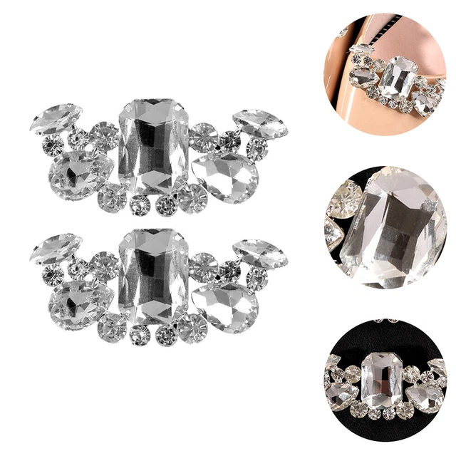 2 Pcs Shoe Clips Rhinestone Shoe Accessories Glass Decor Shoes
