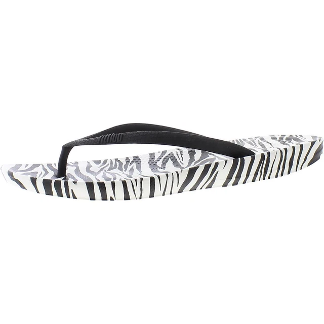 Fitflop Womens Iqushion B/W Slip On Flip-Flops Shoes 7 Medium (B,M) BHFO 4034