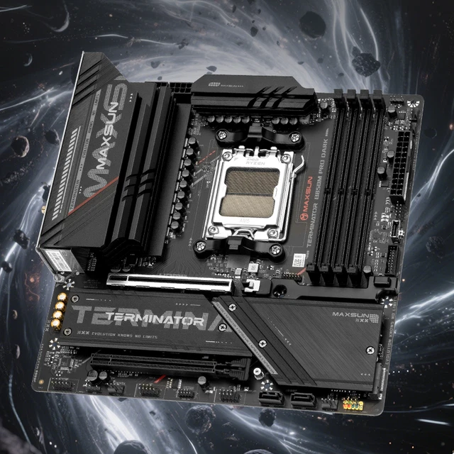 MAXSUN TERMINATOR B850M PRO DARK WIFI AM5 DDR5 mainboard £189.99 ...