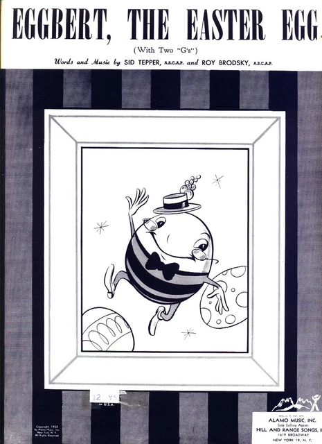 BRODSKY EGGBERT, THE Easter Egg Sheet Piano/Chant/Guitare/Accords 1952 ...