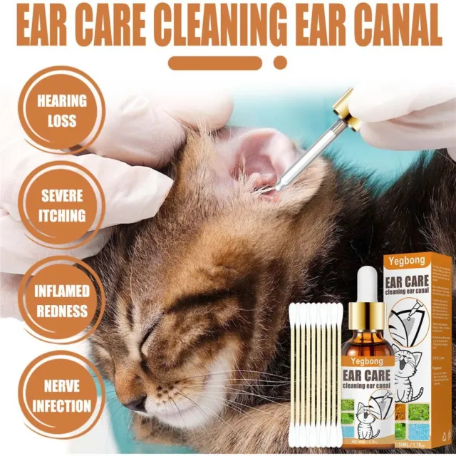 acari Gocce per le orecchie Detergente per le orecchie degli animali domestici