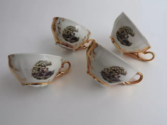 Service De 4 Tasses A Cafe /The Porcelaine De Luxe A.d.p  Italy Art De Table