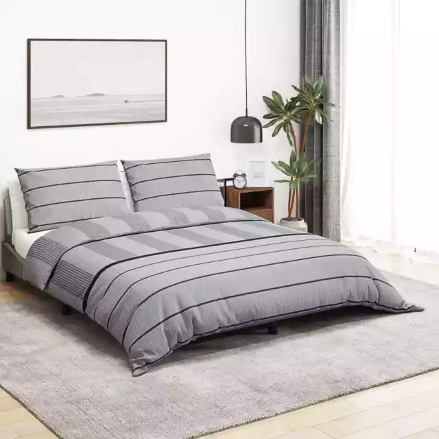 Ensemble de housse de couette Gris 260x240 cm Coton , Literie