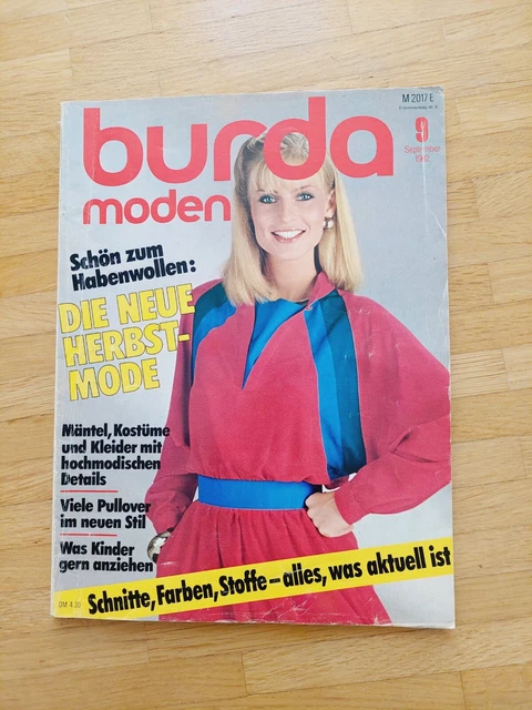 burda moden 9/82 September 1982 Schnittmuster Nähen Zeitschrift Heft Vintage