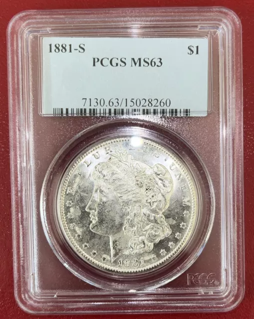 1881-S Morgan Silver Dollar PCGS MS-63 $1 CHOICE BU Uncirculated Certified Coin!