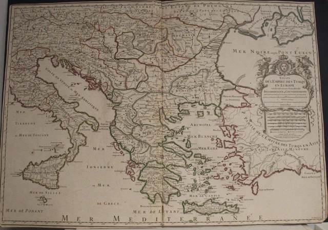 Greece Italy Turkey Romania Bulgaria Balkan Countries 1708 Jaillot Antique Map