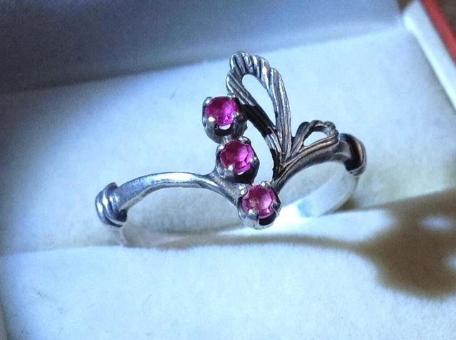 Bague vintage femme en argent striée
