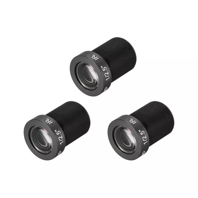 3 Pcs Camera Lens 12mm Focal Length 5MP F2.0 1/3 Inch Wide Angle for CCD Camera
