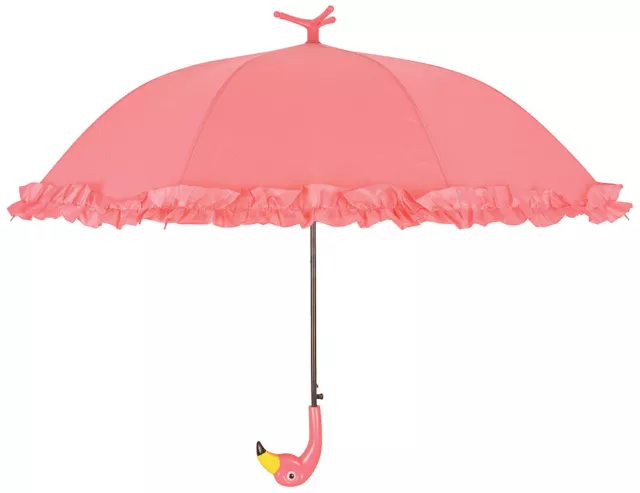 Regenschirm Stockschirm Flamingo Pink mit Rüschen 2