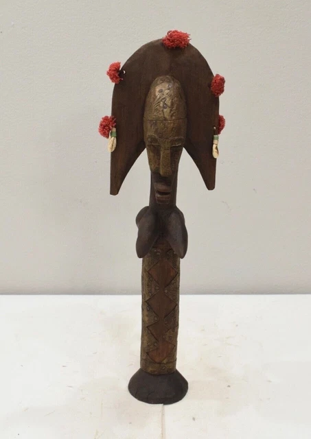 African Puppet Marka Janus Head Cooper Wood Puppet Mali