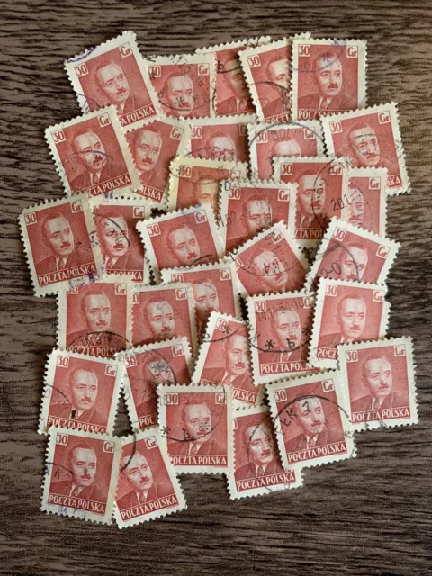 1950 President Boleslaw Bierut Polish Poland Polska Poczta Stamps