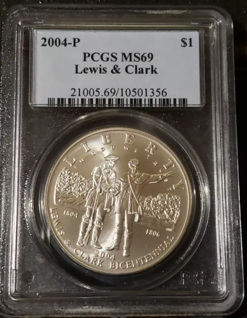 2004-P Lewis and Clark Silver Dollar PCGS MS-69 Brilliant Uncirculated Commem $1