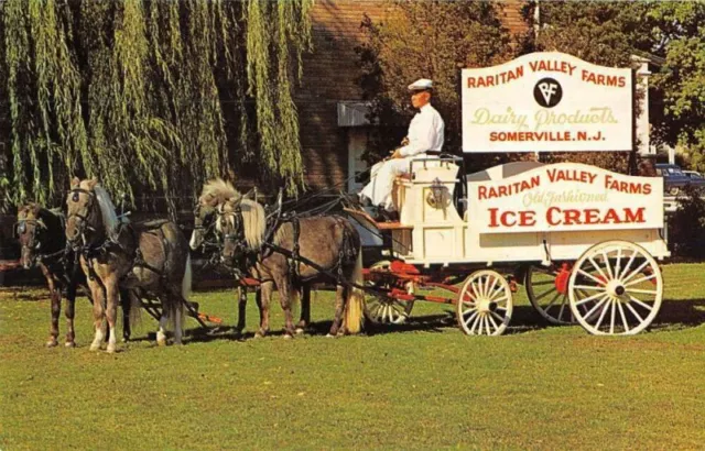 Somerville New Jersey Raritan Valley Farms Ice Cream Horse Carriage OLD PHOTO