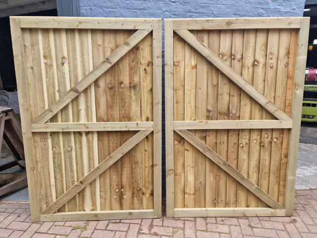 DRIVEWAY GATES SUPER Heavy Duty Timber Wooden Made To Measure Custom ...