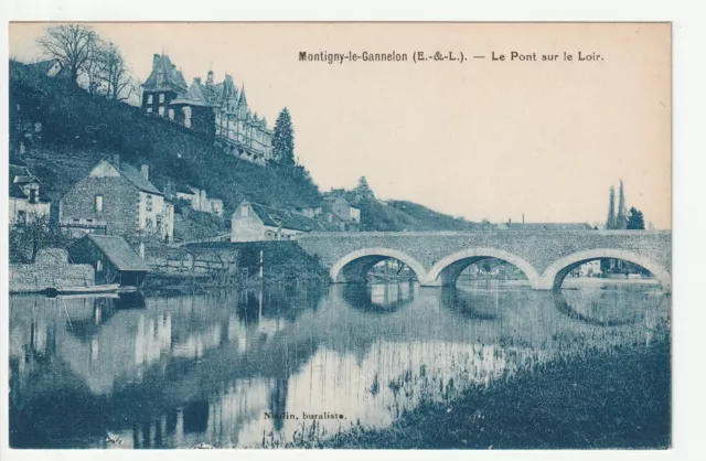 MONTIGNY LE GANNELON - Eure & Loir - CPA 28 - le pont sur le Loir