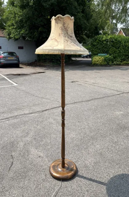 Mid Century Floor Standing Lamp With Original Shade.