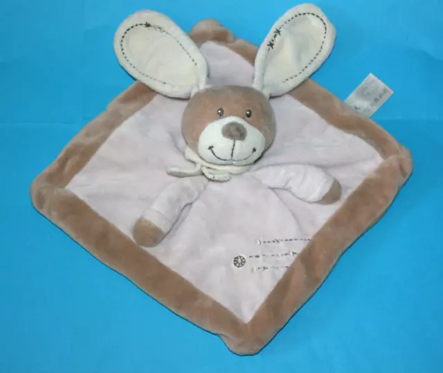 Simba Toys Nicotoy Doudou Lapin Plat Beige Rose Marron Croix Etat Neuf