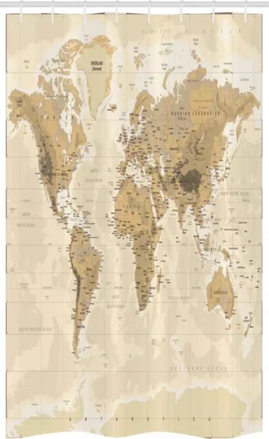 Map Stall Shower Curtain Vintage Old World Mapping Atlas