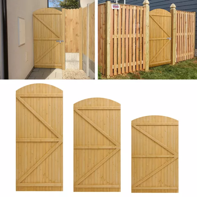 Arch Wooden Garden Gate Outdoor Pedestrian Timber Fencing Entrance Security Door