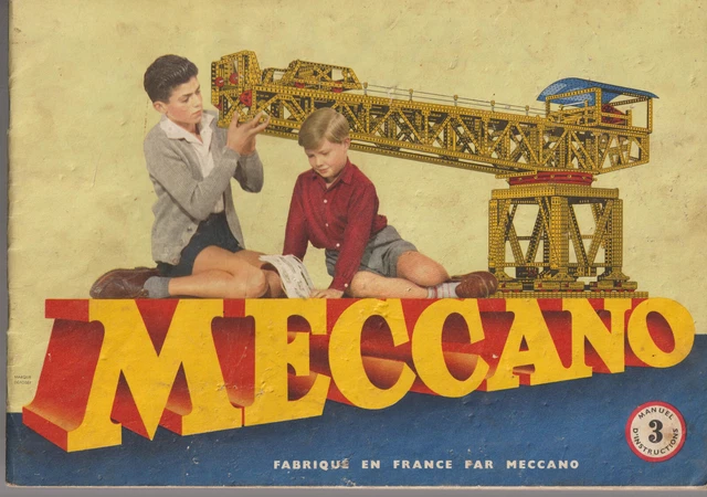 Lot de 3 Boîtes Mécano Vintage - Années 50-60 - Avec Manuels 40