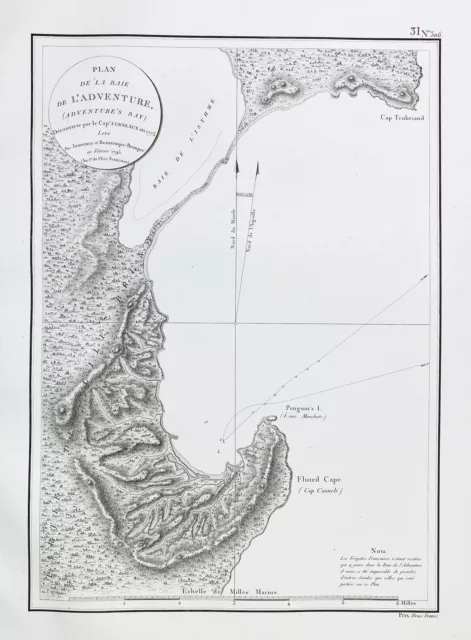 Tasmania Adventure Bay Australia Beautemps-Beaupre carte map Karte 1793