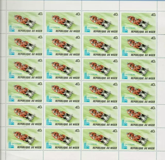 1980 NIGER -  LAKE PLACID-13th WINTER OLYMPIC GAMES SHEET OF 24 STAMPS