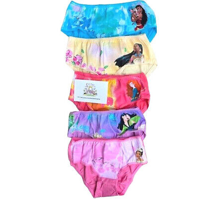 Disney Princess Knickers Underwear Briefs Girls Kids Childrens 5 Pack Mulan