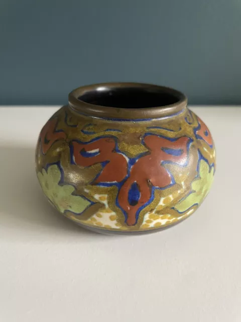 VINTAGE ART NOUVEAU Gouda Holland Bark Dutch Pottery Vase 1927 #94 ...