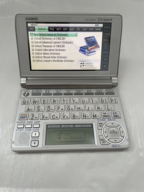 CASIO EX-WORD EW-A6400 Korean-English Touch Pad Dictionary £40.00 ...