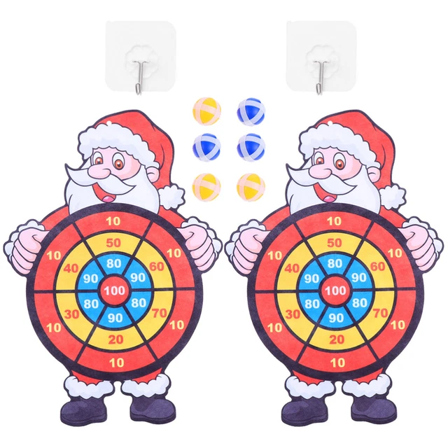 2 Sets Christmas Sticky Ball Dart Board Puzzle Toy Child Toddler